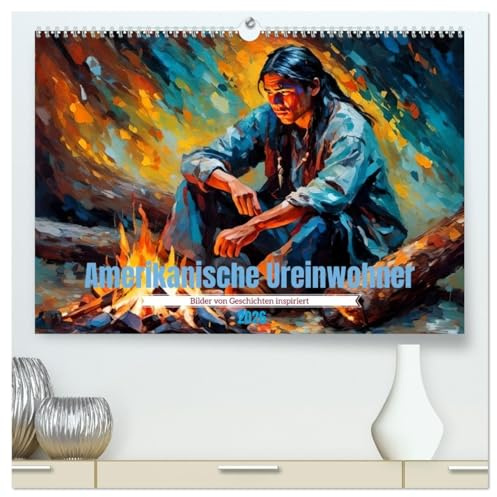 Amerikanische Ureinwohner - Bilder von Geschichten inspiriert (hochwertiger Premium Wandkalender 2026 DIN A2 quer), Kunstdruck in Hochglanz: Die ... Stil. (CALVENDO Menschen)