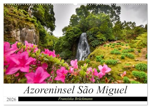 Azoreninsel São Miguel (Wandkalender 2026 DIN A2 quer), CALVENDO Monatskalender: Vulkane mit Kraterseen, tolle Strände, Wasserfälle und Dschungel - all dies findet man auf einer Insel. (CALVENDO Orte)