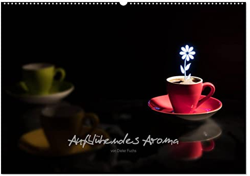 Aufblühendes Aroma (Wandkalender 2026 DIN A2 quer), CALVENDO Monatskalender: Aromatischer Blümchenkaffee nimmt originelle Formen an (CALVENDO Lifestyle)