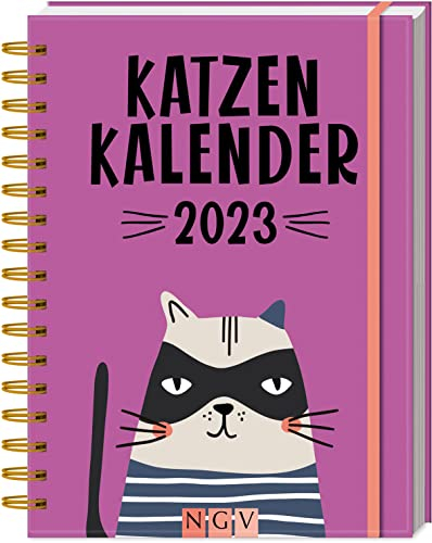 Katzenkalender 2023. 1 Woche auf 2 Seiten: Mit über 130 Stickern und Gummibandverschluss