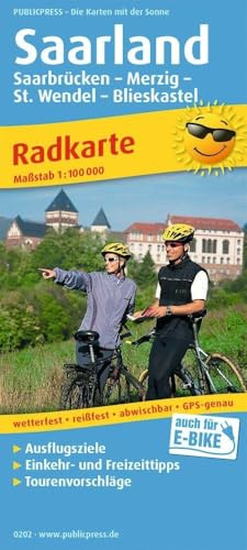 Publicpress Radkarte Saarland 1:100.000: Radkarte mit Ausflugszielen, Einkehr- & Freizeittipps, wetterfest, reissfest, abwischbar, GPS-genau. 1:100000 (Radkarte: RK)