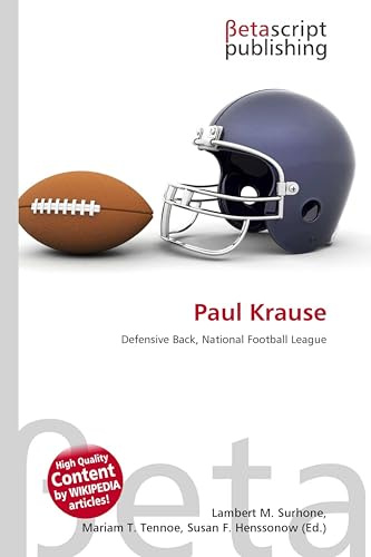 Paul Krause: Defensive Back, National Football League