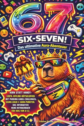 67 SIX SEVEN! Das ultimative Aura-Abenteuer: Hirn statt Handy – 100% Offline-Rätselspaß mit Pudding-Gabel-Challenges, Sigma-Logik & Aura-Punkten: Das interaktive Meme-Mitmachbuch für Kids von 8-12