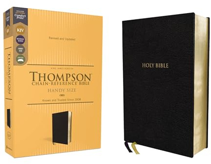 KJV, Thompson Chain-Reference Bible, Handy Size, European Bonded Leather, Black, Red Letter, Comfort Print