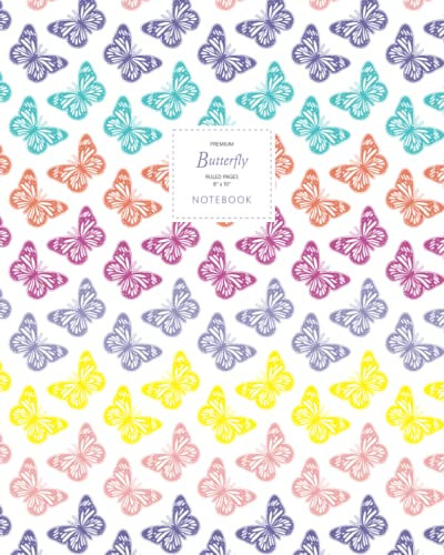 Butterfly Notebook - Ruled Pages - 8x10 - Premium Taccuino (Rainbow)