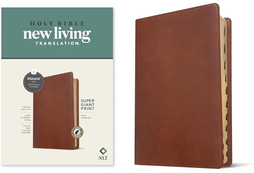 Holy Bible: Nlt Super Giant Print Bible, Filament Enabled Edition Red Letter, Leatherlike, Brown