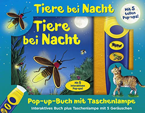 Tiere bei Nacht - Pop-up-Buch mit Taschenlampe - Bilderbuch mit 5 Geräuschen aus der Natur