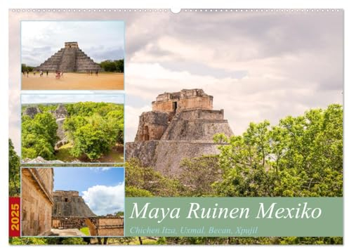 Maya Ruinen Mexiko (Wandkalender 2025 DIN A2 quer), CALVENDO Monatskalender