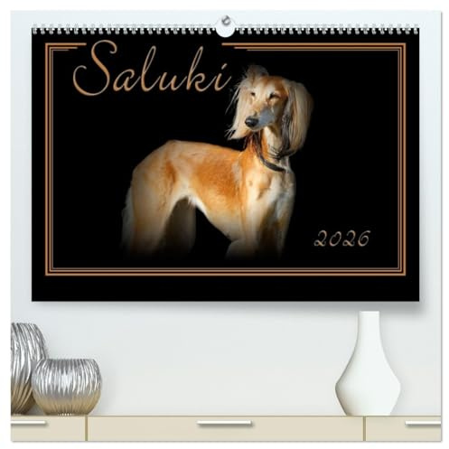 Saluki 2026 (hochwertiger Premium Wandkalender 2026 DIN A2 quer), Kunstdruck in Hochglanz: Saluki - Der persische Windhund. Liebevoll ausgesuchte Portraits. (CALVENDO Tiere)
