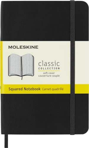 Moleskine Notizbuch, Pocket, A6, Kariert, Soft Cover, Schwarz