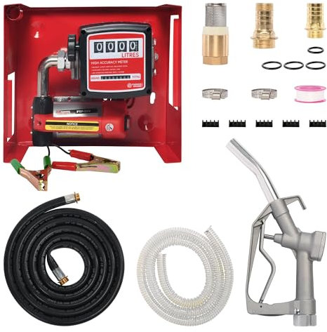 24V Wall Mounted Diesel Transfer Fuel Pump Kit 24V - With Fuel Meter