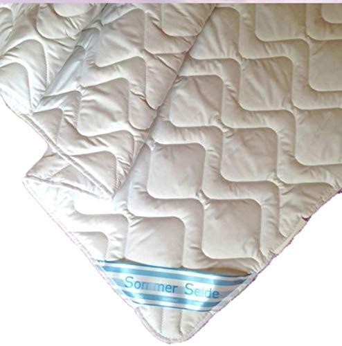 Revital SEIDE Sommer Bettdecke 135x200 cm, Sommerdecke 60% Seide, 40% Baumwolle kochfest waschbar Sommerbettdecke (135 x 200 cm)