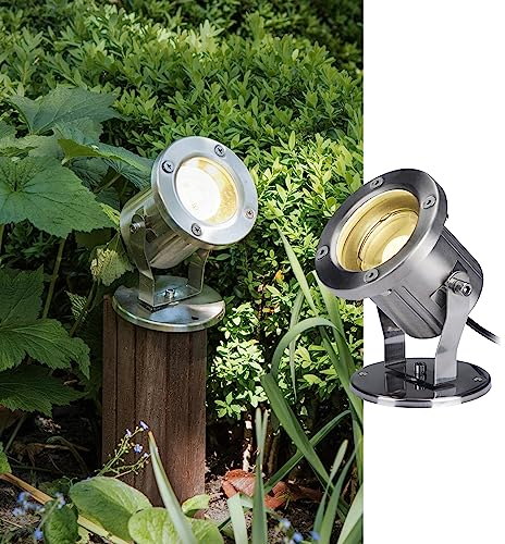 SLV NAUTILUS SPIKE, LED Outdoor Erdspießleuchte, Edelstahl 316, IP55, 3000K