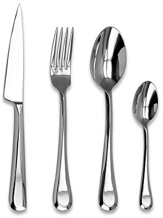 Laguiole Évolution® - Ménagère 16 pièces Cabourg - Set de couverts de table en acier inoxydable pour 4 personnes - Finition poli miroir - Compatible Lave-Vaisselle - Présentation coffret cadeau