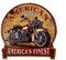 LB H&F Blechschild Retro Motorrad Blech Metallschild Biker Amerika - Rund 30x30cm Gross Blechschilder