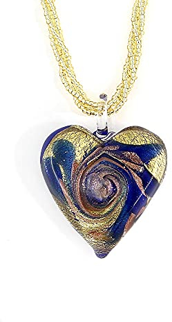Venetiaurum - Collier pour Femme avec Coeur en Verre de Murano Original et Argent 925 - Bijou certifié Made in Italy