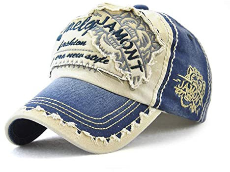 CHENNUO Vintage Basecap Distressed Snapback Caps Trucker Hat Baumwolle Baseball Cap Freizeit Outdoor Kappe Unisex (Navy blau)
