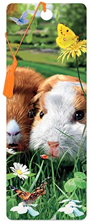 3D LiveLife Lesezeichen - Meerschweinchen von Deluxebase. Ein Meerschweinchen-Lesezeichen mit linsenförmigen 3D-Kunstwerken, lizenziert vom bekannten Künstler David Penfound