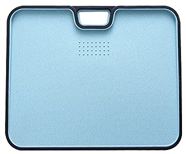 DDGAO 2 in 1 Large Chopping Board & Serving Tray – Multi-Purpose Cutting Board with Juice Groove for Carving Meat, Vegetables, Cheese and Bread, Blue