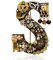 Barock Buchstaben Brosche Vergoldet Metall Stein Perle Strass Bunte Revers Pin Brosche Kragen-S, Metall, Perle
