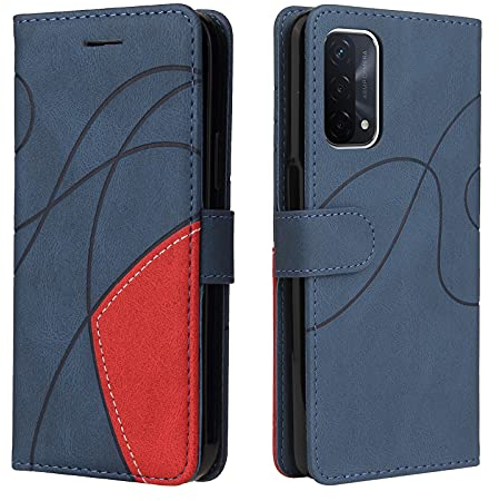 Fatcatparadise Kompatibel mit LG K50 / Q60 Hülle, Leder PU Brieftasche Handyhülle Flip Case Silikon Bumper Schutzhülle Klapphülle. Lederhülle mit Kartenfächern und Standfunktion (Blau)