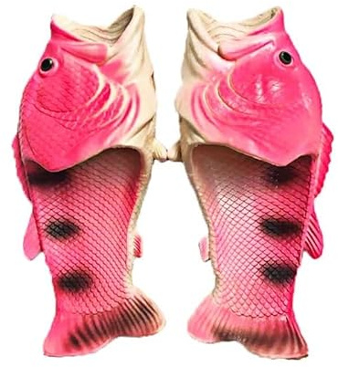 GEQ Sandali con pesce, pantofole, da piscina, da spiaggia, da doccia, regalo per pescatori, sandali unisex, uomini, donne e bambini, rosa., 40/41 EU