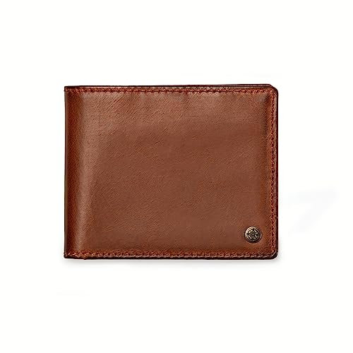DRAKENSBERG Geldbörse Herren Leder 'Joe' - Portemonnaie mit Münzfach, 2fach gefaltete Brieftasche, nachhaltig, hochwertig, Kastanien-Braun, DR00080