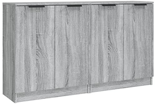 vidaXL 2× Buffets Armoires Latérales de Salle de Séjour Armoires de Rangement Meubles de Rangement Sonoma Gris 60x30x70 cm Bois d'Ingénierie