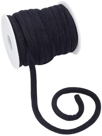 OLYCRAFT 11 Yards 8mm Soft Velvet Round Cord Black Velvet Cord String Velvet Ribbon Velvet Craft Thread Cord Trim with Spool for Choker Necklace Jewelry Making Sewing Accessories