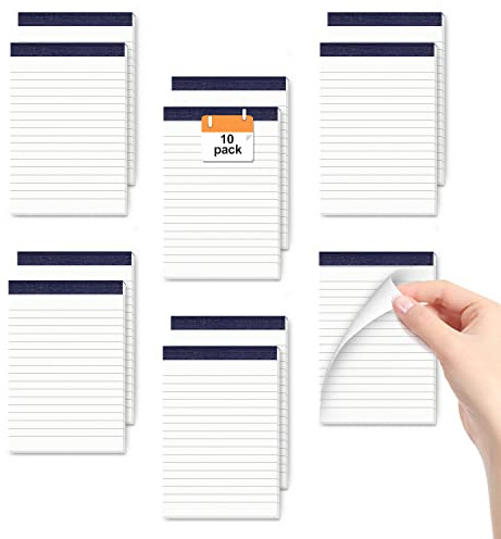 10 Pack Small Note Pads Pocket Size A6 Tear Off Grocery Lists Notepads | A6 Memo Pads with Lined Pages Shopping List Scratch Pads Note Pads for Office Classroom Supplies College Supplies Note Pad