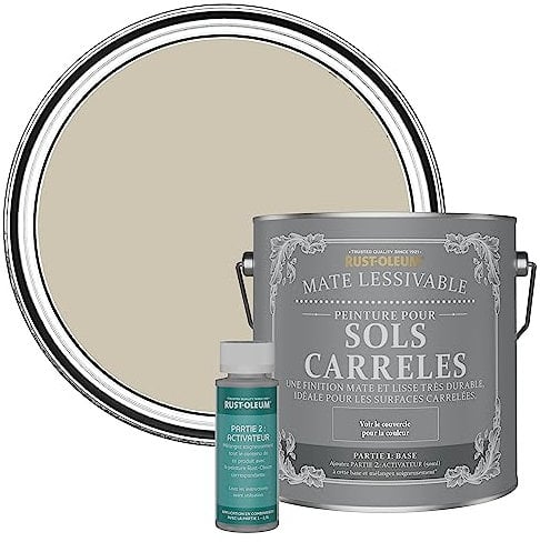 Rust-Oleum Peinture Beige Lessivable pour Sols Carrelés, Finition Mate - Pénombre 2.5L