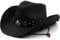 TONXX Vintage Cowboyhut Western Style Große Metall Totenkopf Krempe Hut Stroh Weaving Cowboy Hut Zubehör für Sommer Sonnenfest