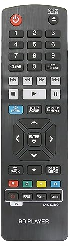 ALLIMITY AKB73735801 Ersatz Fernbedienung passend für LG Blu-ray Disc Player UBK90 UP970 UBK80 BP430 BP735 BP450 BP550 BP556 BP630 BP640 BP736 BP230 BP440 BP530R BP540 BP630S BP440K