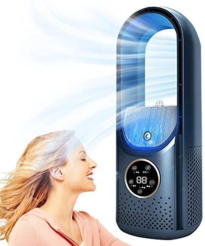 Geteawily Air Conditioner Fan - Portable Desktop Leafless Fan - 3 In 1 Air Cooler With Timer - Evaporative Air Cooler With Filter - 6 Wind Speeds - Cooler Fan For Home Offices Dorm