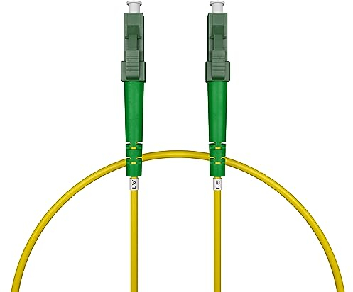 nexinex - 0,5m Glasfaserkabel LC/APC auf LC/APC Patchkabel | Telekom, Vodafone, 1&1, Fritzbox, etc. kompatibel | LWL Simplex Singlemode OS2 FTTH Glasfaser Lichtwellenleiter Kabel