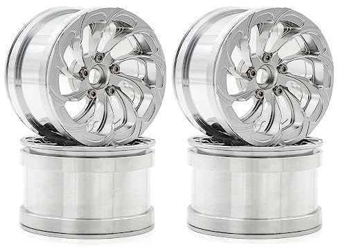 Lechnical Llanta de Rueda de aleación de Aluminio, Llantas de Rueda Beadlock Hub 4 Uds 2,2 Pulgadas 64 * 41mm reemplazo para Axial Wraith 90048 RR10 1/10 Coche de Control Remoto
