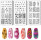 PH PandaHall 3 plantillas de estampado de uñas de flores de acero inoxidable para diseño de uñas, diseño de uñas, diseño de uñas, manicura