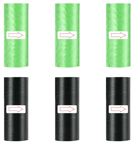 URAQT Bolsos de Basura, 6 Rollos 90 Pcs Bolsas de Basura pequeñas Coche, Mini Bolsos de Basura del Coche, Bolsas de Basura Resistentes a Prueba de Fugas para el Hogar, Oficina, Baño, Cocina, Coche