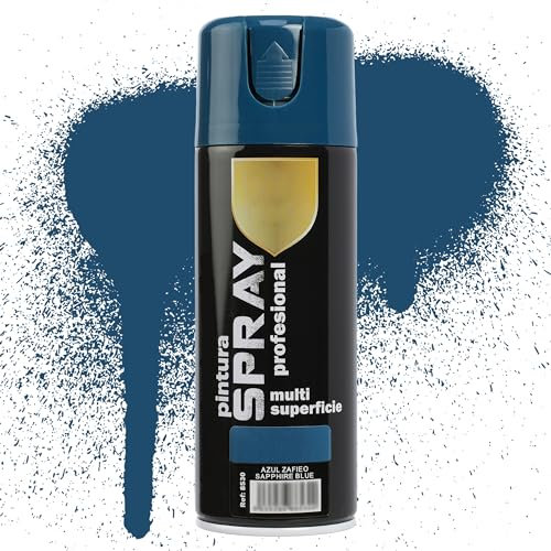 Etrexonline Pintura Spray Multicolor Profesional | 400ml | Adecuado para Metal, Madera & Plástico | Color Azul Zafieo | Secado Rápido | Paquete de 1