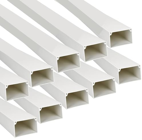 Jandei - Packung mit 10 Kabelkanälen aus PVC, weiße Oberfläche, 1 m, 40 x 60 mm