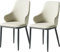 XMDEUR Küche Esszimmerstühle Esszimmerstühle 2er-Set Küchenstühle Lounge Wohnzimmer Eckstühle Gepolsterte Lederstühle mit schwarzen Metallbeinen (Farbe: Cremeweiß)