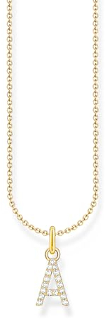 THOMAS SABO Letter A Necklace 925 Sterling Silver with Zirconia KE2240-051-14