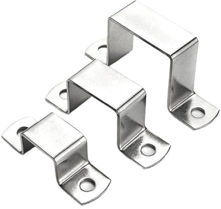 304 Edelstahl verdicktes quadratisches Rechteck M-förmiges U-förmiges Pferderücken-Rohr Sattelclip-Schnalle Throat Hoop Ohm-Rohrkarte 5 Stück(35x35mm)