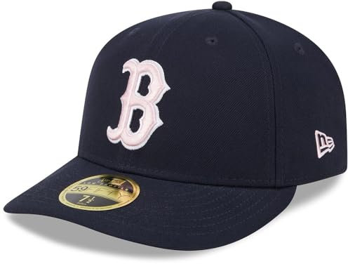 New Era Boston Red Sox 59FIFTY LP Low Profile 2024 Mother's Day Authentic Collection Fitted Cap Mütze, Marineblau, 58 EU