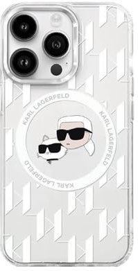 Karl Lagerfeld Case Compatible with iPhone 16 Pro Back Cover Hul - Case Compatible with Magsafe IML Metal - Transparent