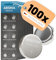ABSINA 100x Pila SR927W de botón para Reloj 1,55V óxido de Plata - Pila SR927SW / AG7 / LR927 / 395/399 a Prueba de Fugas y de Larga duración - SR927 Pilas
