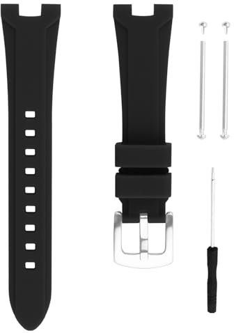 unilabo Gummi-Uhrenarmband, kompatibel mit Citizen 22 mm NJ015 Serie Nj0150-81E 56W 56Z, Silikonarmband, Ersatz für Damen und Herren, Schwarz