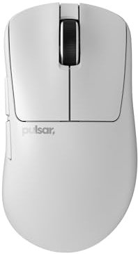 Pulsar Gaming Gears Xlite v4 - Ratón inalámbrico para juegos, ultraligero, 54 g, ergonómico, interruptor óptico, 32000 DPI, 750 IPS, sensor XS-1, compatible con 8K (mediano, blanco)