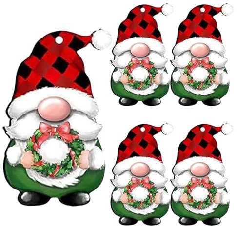 Kids Christmas Door Knob Cover | Christmas Door Knob Cover | Drawer Knobs for Kids | Christmas Dresser Knobs, 5 x Gnome Drawer Chest of Drawers for Baby Room