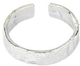 DyLyz Damenring aus 925er Sterlingsilber elegant unregelmäßig breite Ringe zierlicher klobiger Ring offener verstellbarer Ring antiker Fingerring klobiger Daumenring aus Silber